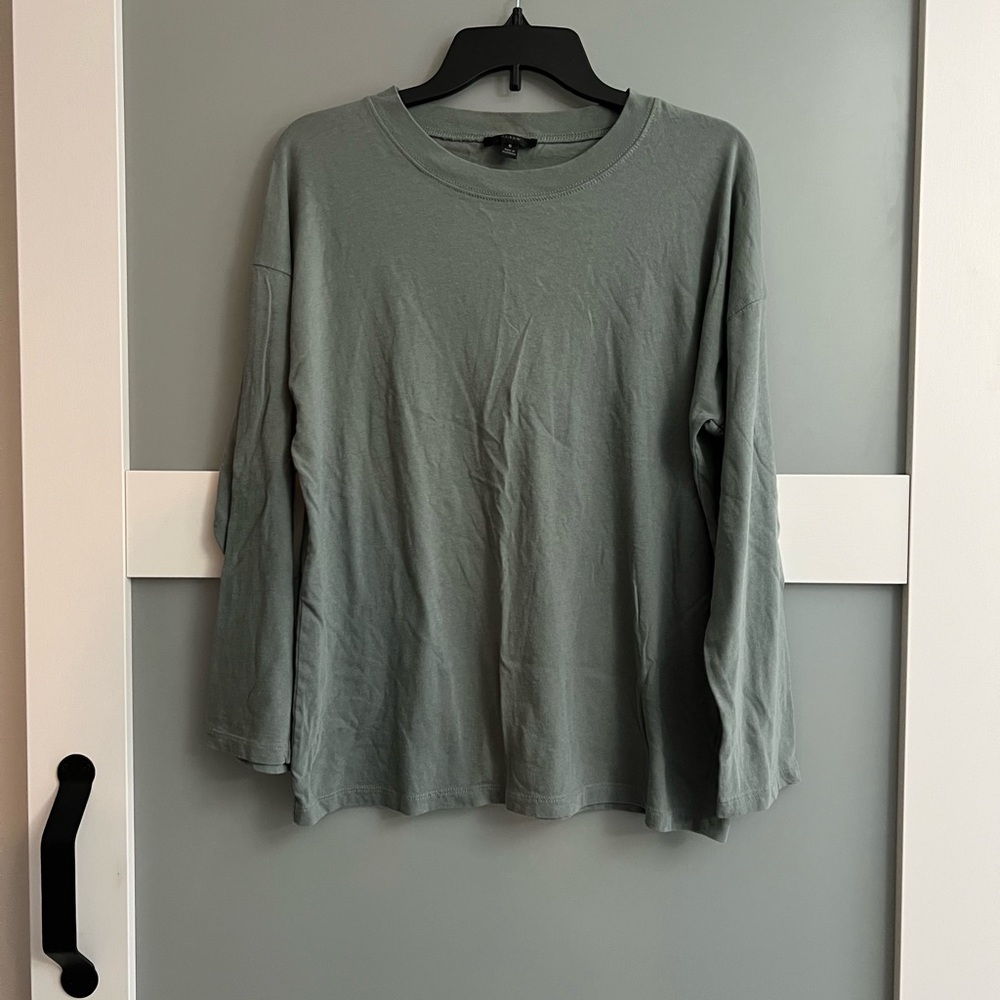 Casual Green Long Sleeve Top